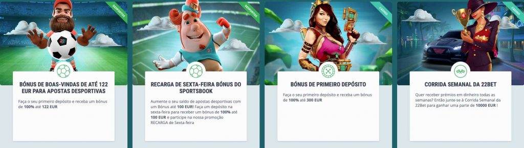 22bet bônus e promoções
