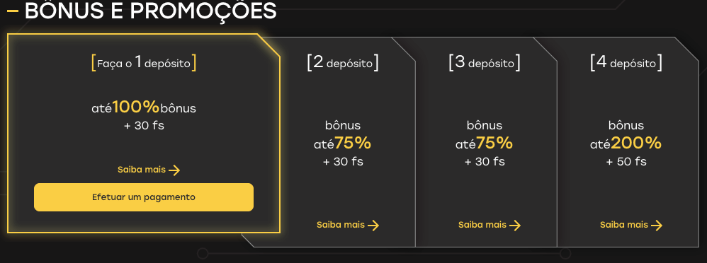 Bônus e códigos promocionais